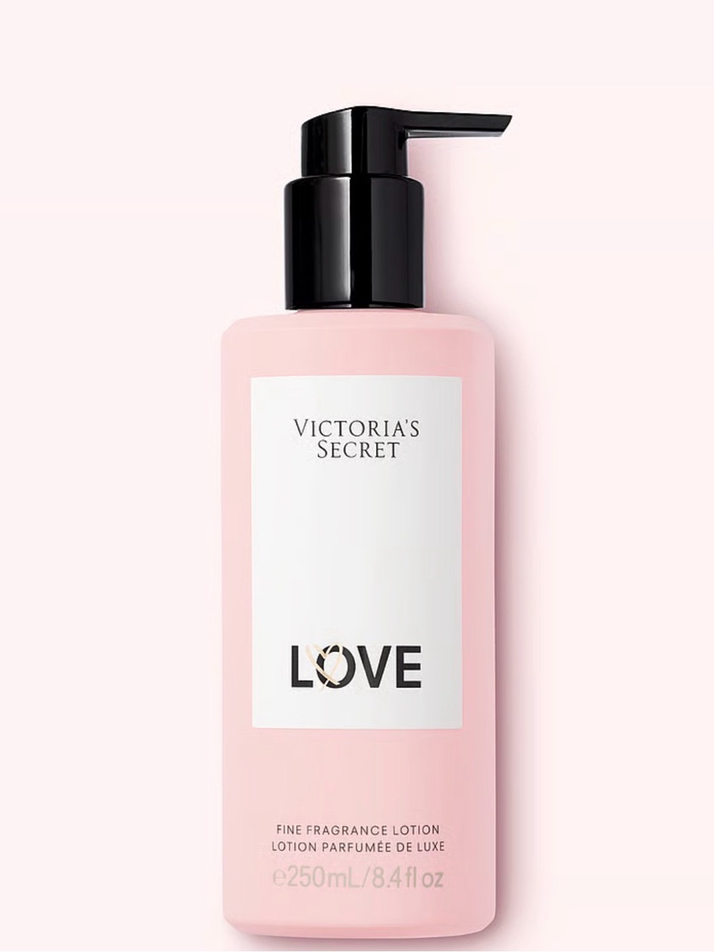 Victoria's Secret LOVE Fragrance Lotion - Light Pink & Black